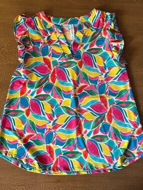 Dear Scarlett Pink Yellow Top Sleeveless - Size Medium